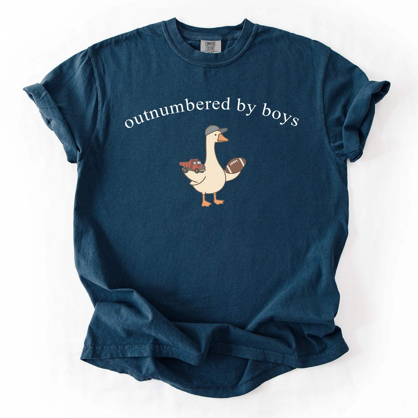 Outnumbered By Boys Comfort Colors Tshirt, Boy Mom Tee, Cute Goose Mom Shirt, Funny Mom Of Boys Gift, Football Mom Top, Mothers Day Gift