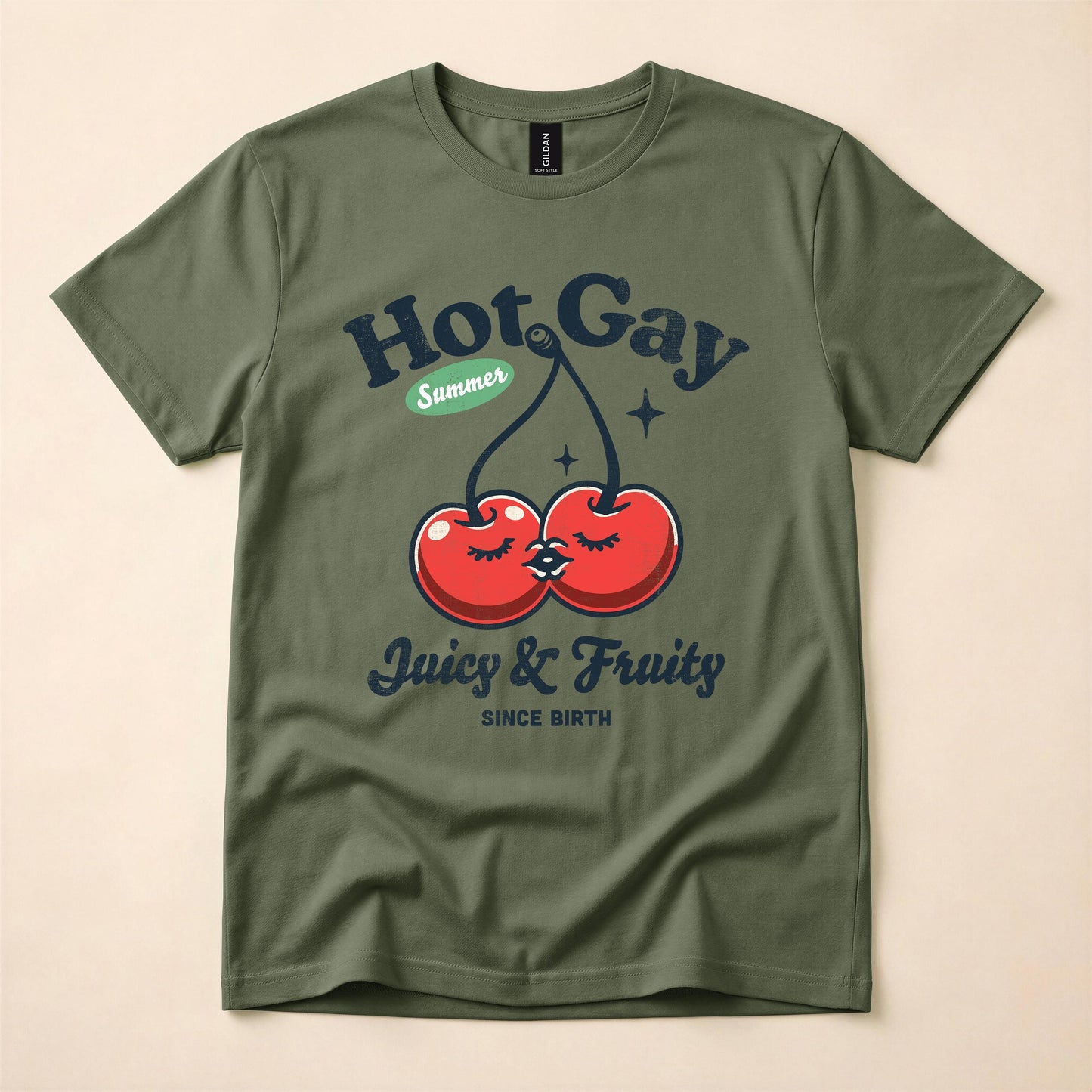 Hot Gay Summer Shirt | Juicy and Fruity Since Birth Tee | LGBT Cherry T-Shirt | Funny Gay Pride Shirt | The Gay Agenda