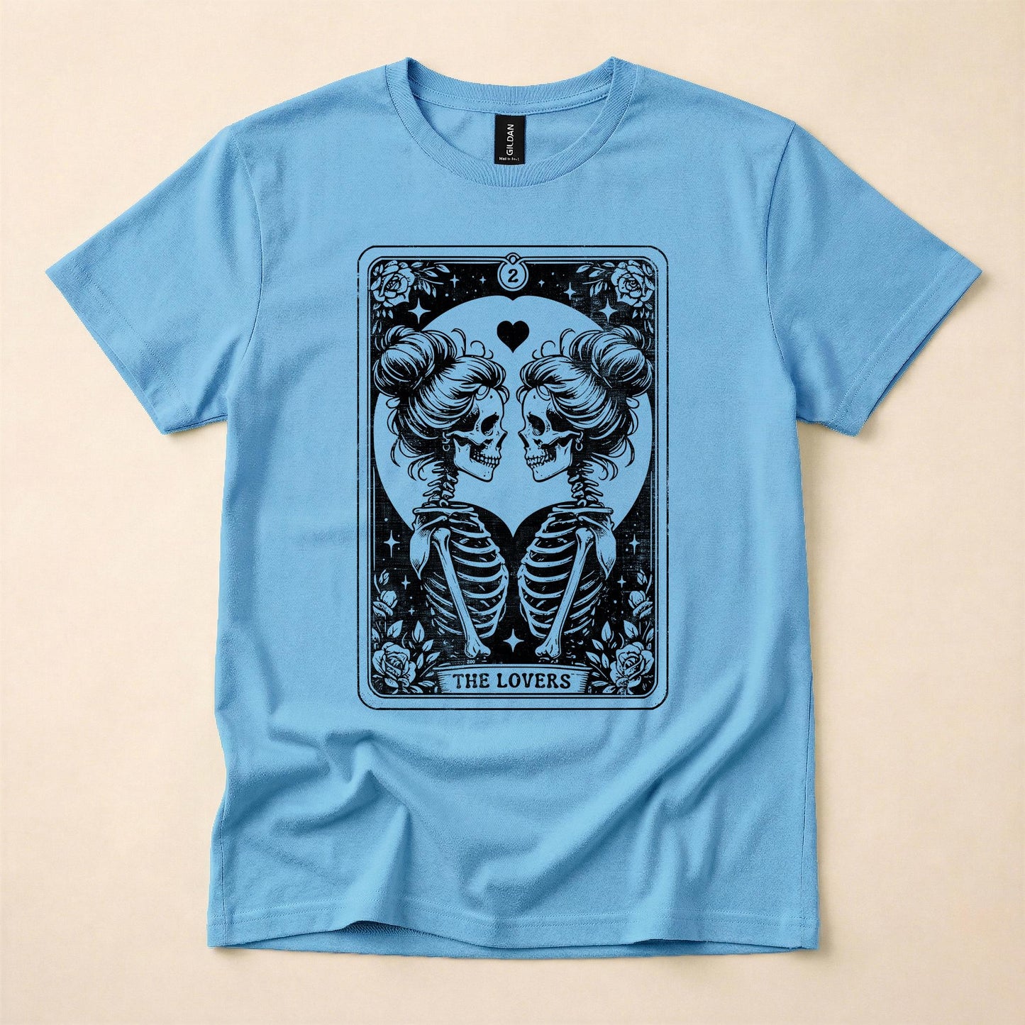 Lesbian Tarot Lovers Shirt | Queer Skeleton Gothic Tee | LGBT Witch Pride T-Shirt | Lesbian Tarot Card Gift | The Gay Agenda