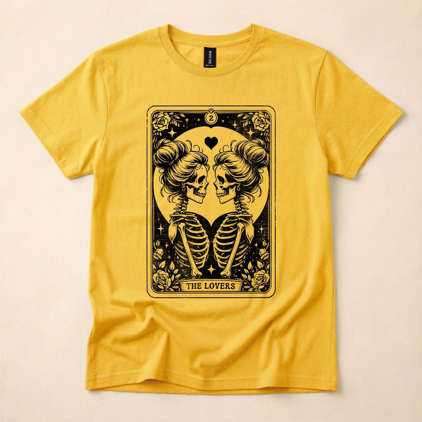 Lesbian Tarot Lovers Shirt | Queer Skeleton Gothic Tee | LGBT Witch Pride T-Shirt | Lesbian Tarot Card Gift | The Gay Agenda