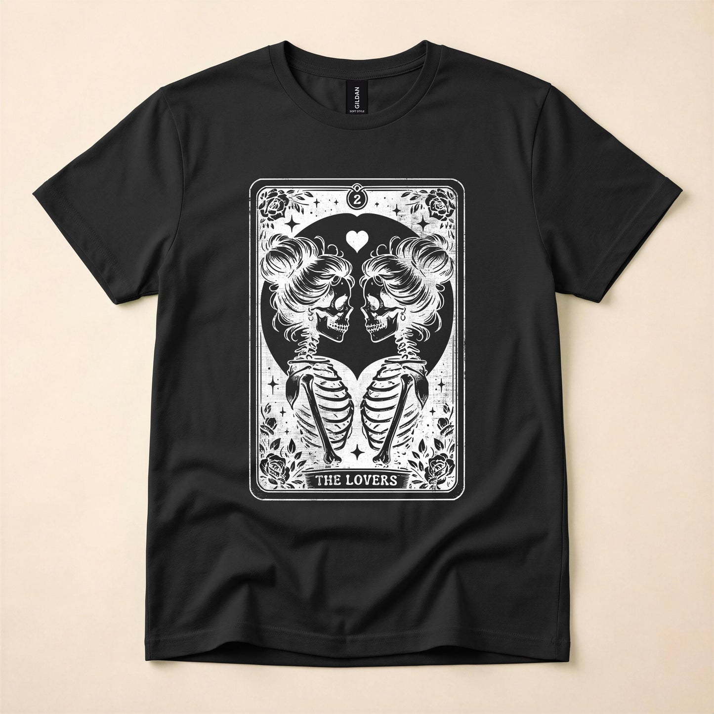 Lesbian Tarot Lovers Shirt | Queer Skeleton Gothic Tee | LGBT Witch Pride T-Shirt | Lesbian Tarot Card Gift | The Gay Agenda