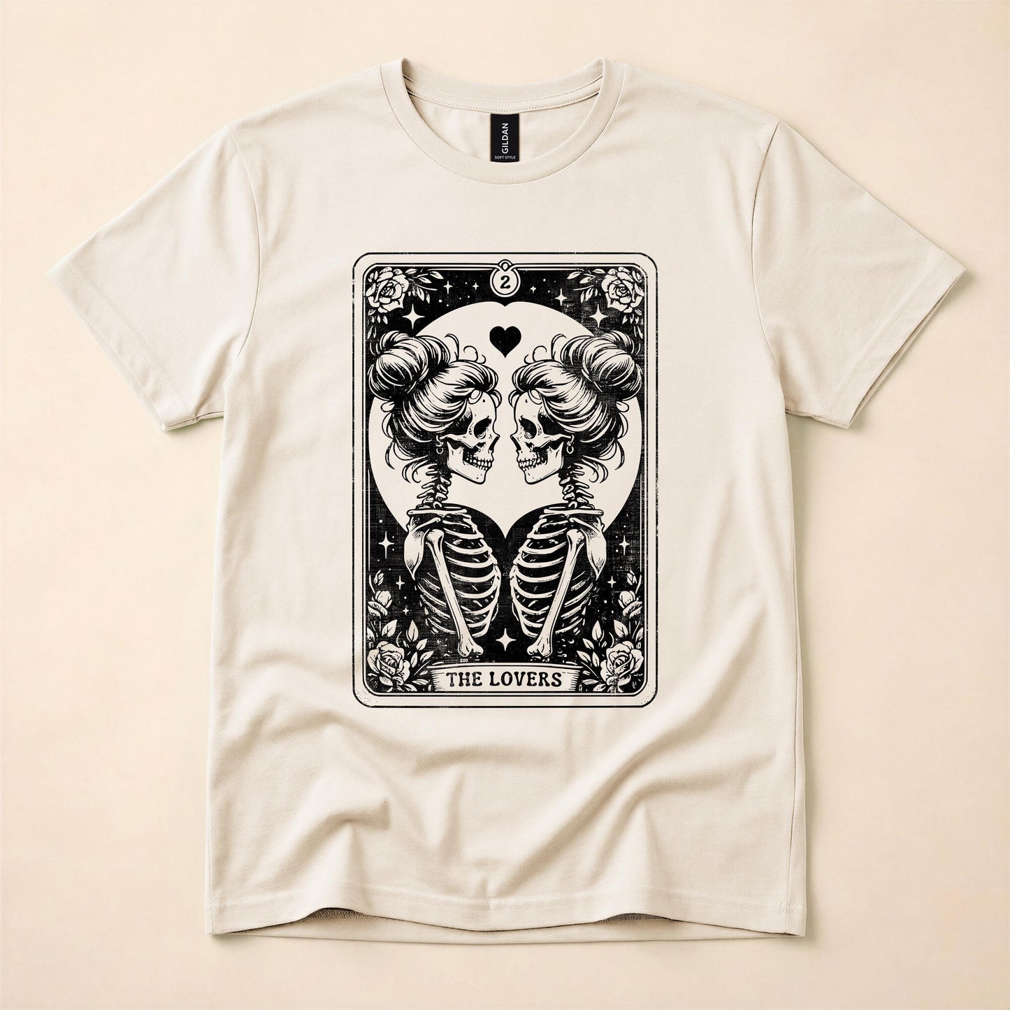 Lesbian Tarot Lovers Shirt | Queer Skeleton Gothic Tee | LGBT Witch Pride T-Shirt | Lesbian Tarot Card Gift | The Gay Agenda