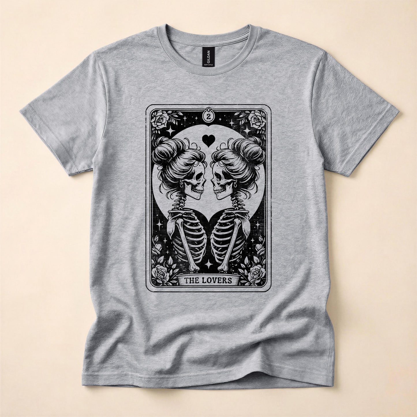 Lesbian Tarot Lovers Shirt | Queer Skeleton Gothic Tee | LGBT Witch Pride T-Shirt | Lesbian Tarot Card Gift | The Gay Agenda