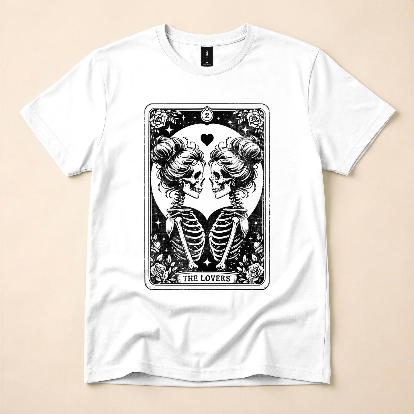 Lesbian Tarot Lovers Shirt | Queer Skeleton Gothic Tee | LGBT Witch Pride T-Shirt | Lesbian Tarot Card Gift | The Gay Agenda