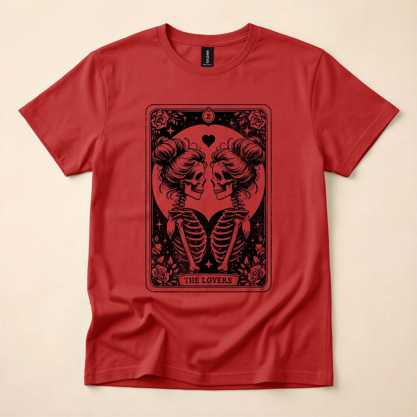 Lesbian Tarot Lovers Shirt | Queer Skeleton Gothic Tee | LGBT Witch Pride T-Shirt | Lesbian Tarot Card Gift | The Gay Agenda