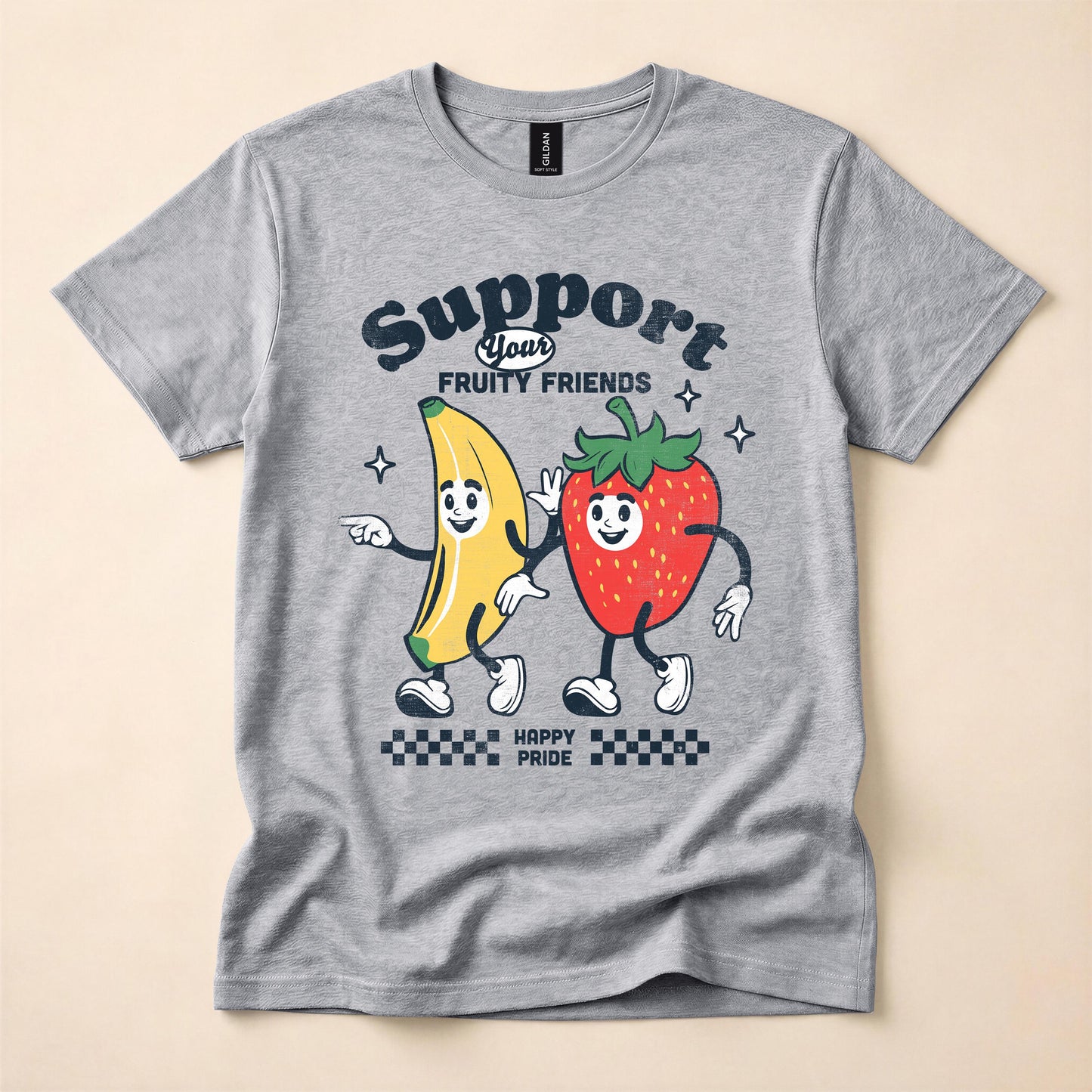 Support Your Fruity Friends Pride Shirt | LGBT Ally Tee | Happy Pride Retro T-Shirt | Funny Gay Pride Gift | The Gay Agenda