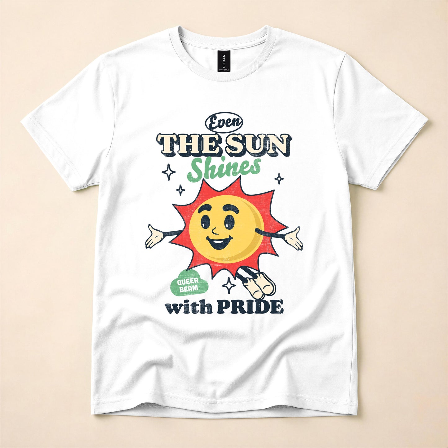 Even The Sun Shines With Pride Gay Pride Shirt | Queer Retro Tee | LGBT Sunshine Shirt | Funny Pride T-Shirt | The Gay Agenda