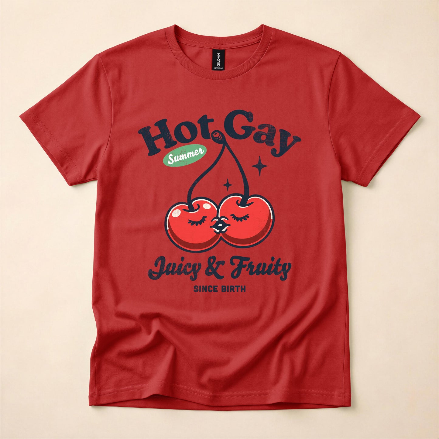 Hot Gay Summer Shirt | Juicy and Fruity Since Birth Tee | LGBT Cherry T-Shirt | Funny Gay Pride Shirt | The Gay Agenda