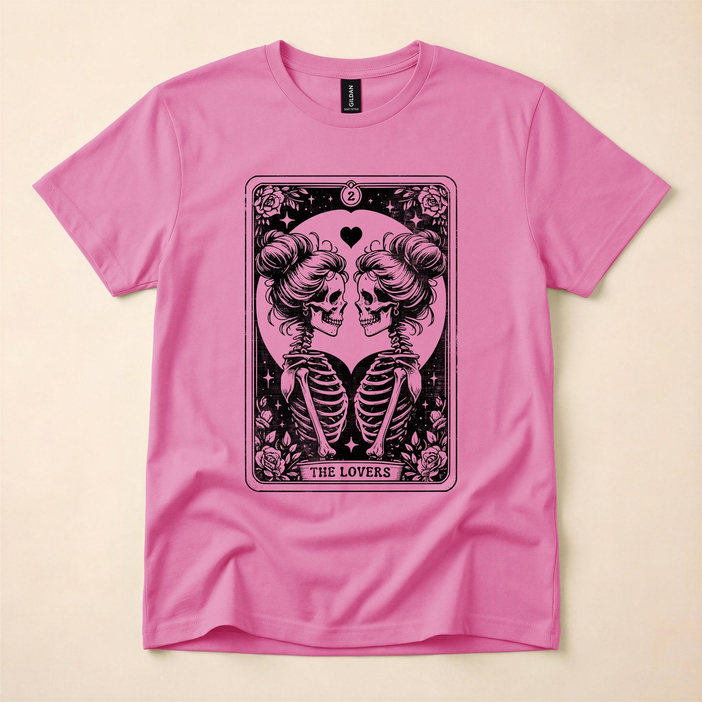 Lesbian Tarot Lovers Shirt | Queer Skeleton Gothic Tee | LGBT Witch Pride T-Shirt | Lesbian Tarot Card Gift | The Gay Agenda
