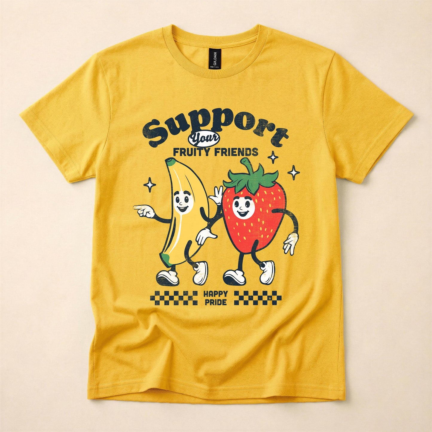 Support Your Fruity Friends Pride Shirt | LGBT Ally Tee | Happy Pride Retro T-Shirt | Funny Gay Pride Gift | The Gay Agenda