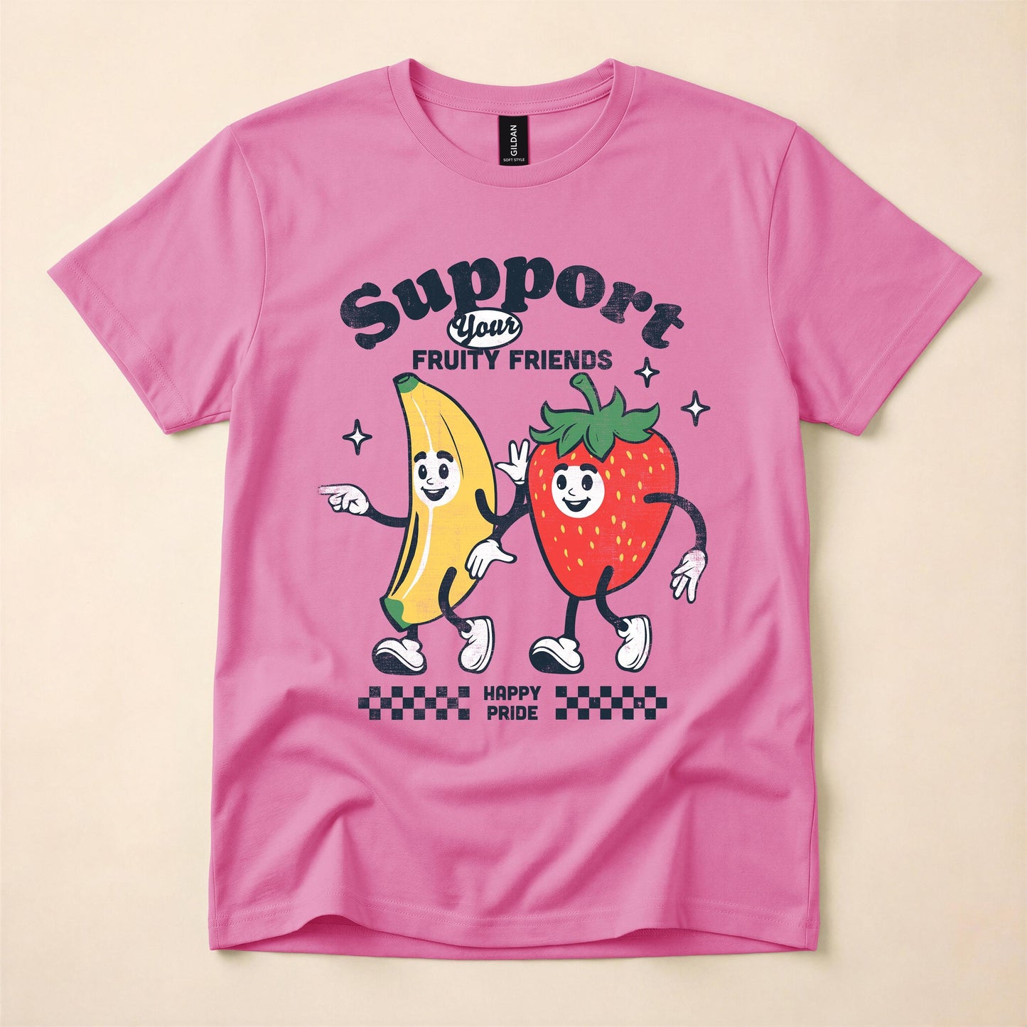 Support Your Fruity Friends Pride Shirt | LGBT Ally Tee | Happy Pride Retro T-Shirt | Funny Gay Pride Gift | The Gay Agenda