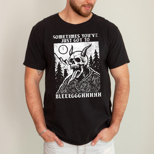 Sometimes You've Just Got To Bleeeggghhhh Tee, Funny Demon Skull Shirt, Vintage Comfort Colors Graphic Tshirt