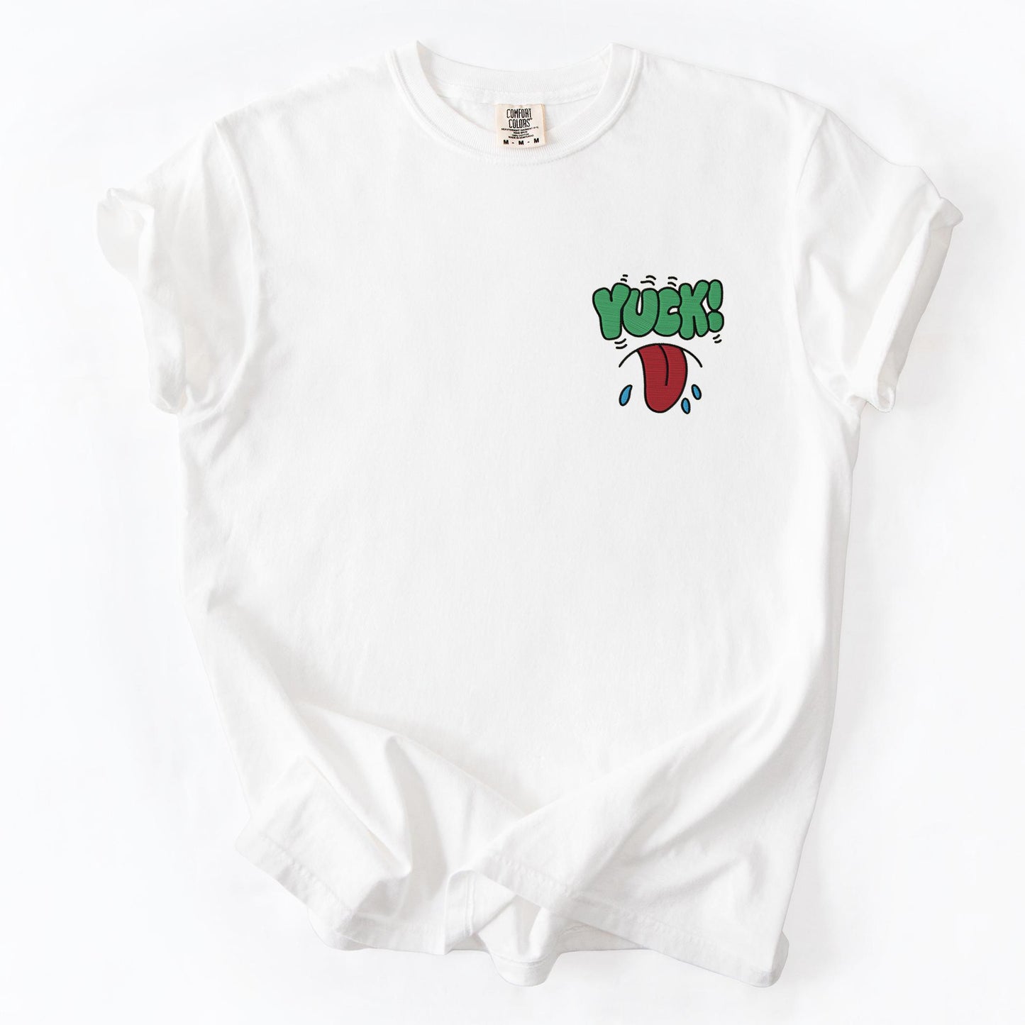 Yuck Embroidered Tee, Comfort Colors Shirt, Retro Sticker Tee, 90s Nostalgia, Camp Gay Shirt, Funny Queer Apparel, Ick Shirt