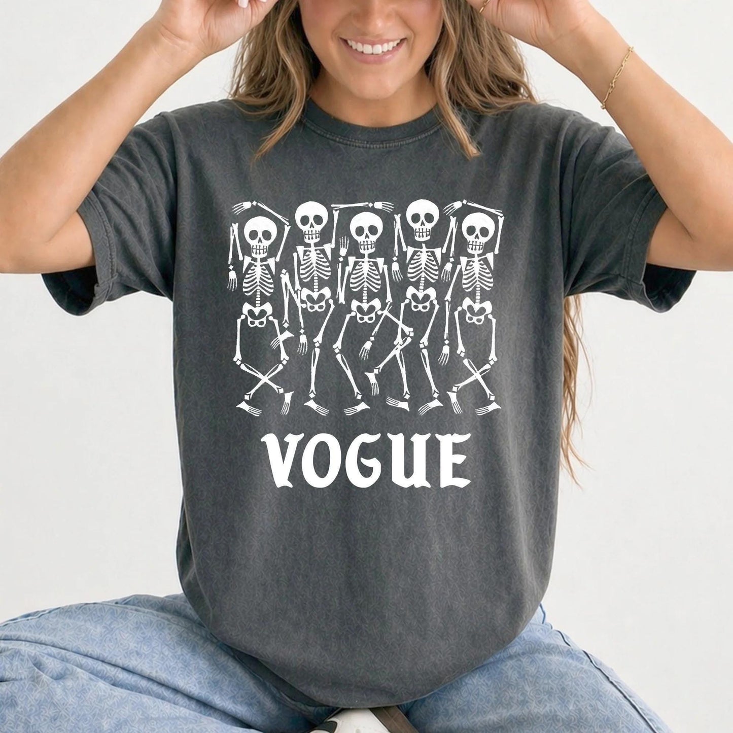 Vogue Skeleton Tee: Funny Sassy Halloween - Comfort Colors Cotton
