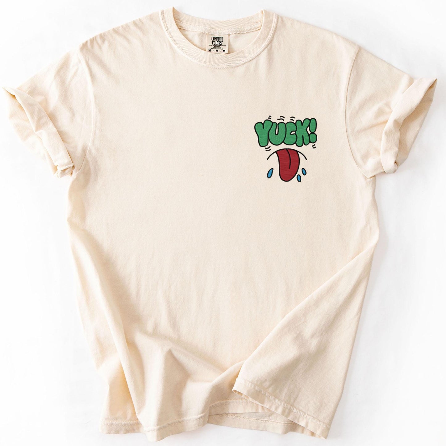Yuck Embroidered Tee, Comfort Colors Shirt, Retro Sticker Tee, 90s Nostalgia, Camp Gay Shirt, Funny Queer Apparel, Ick Shirt