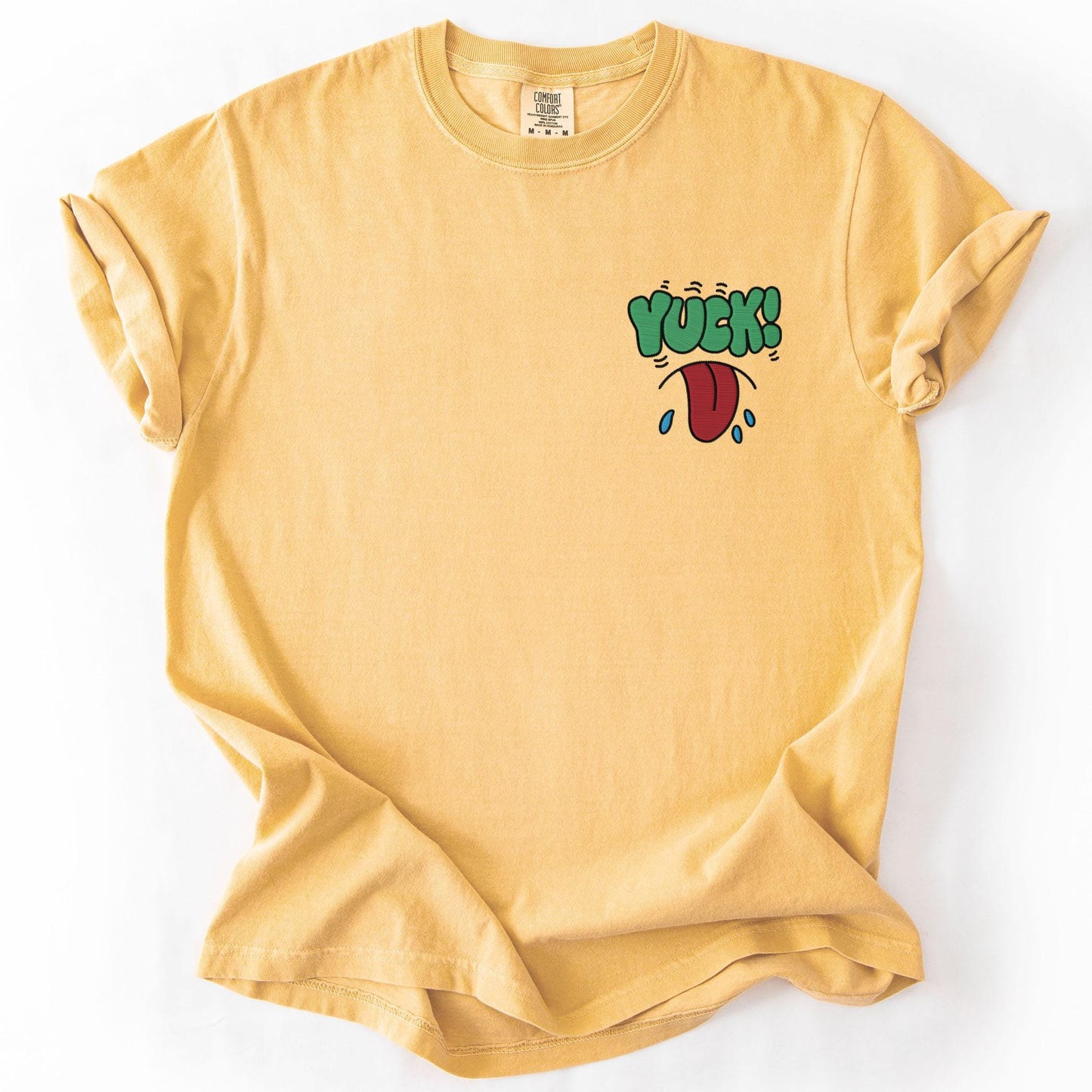 Yuck Embroidered Tee, Comfort Colors Shirt, Retro Sticker Tee, 90s Nostalgia, Camp Gay Shirt, Funny Queer Apparel, Ick Shirt