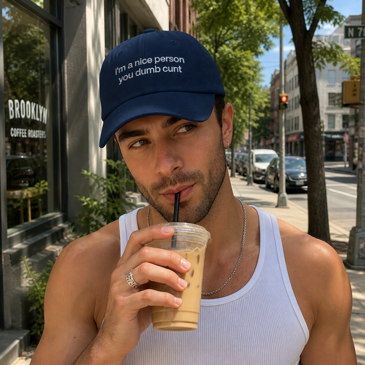I'm A Nice Person You Dumb C*nt Embroidered Hat, Gay Funny Hat, Camp Sarcastic Dad Hat, Bitchy Queen Gift, Drag Humor, Gay Bestie Gift