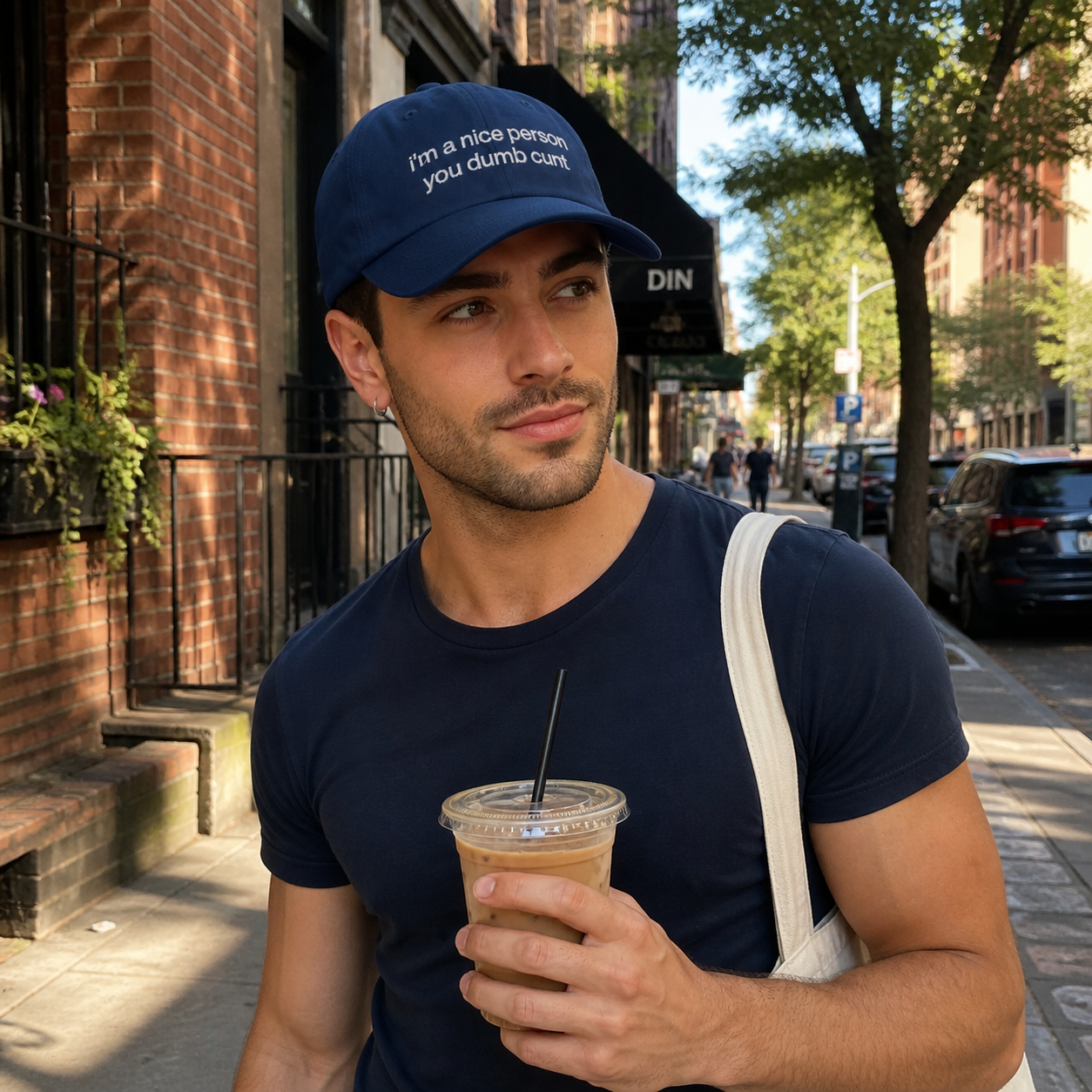 I'm A Nice Person You Dumb C*nt Embroidered Hat, Gay Funny Hat, Camp Sarcastic Dad Hat, Bitchy Queen Gift, Drag Humor, Gay Bestie Gift
