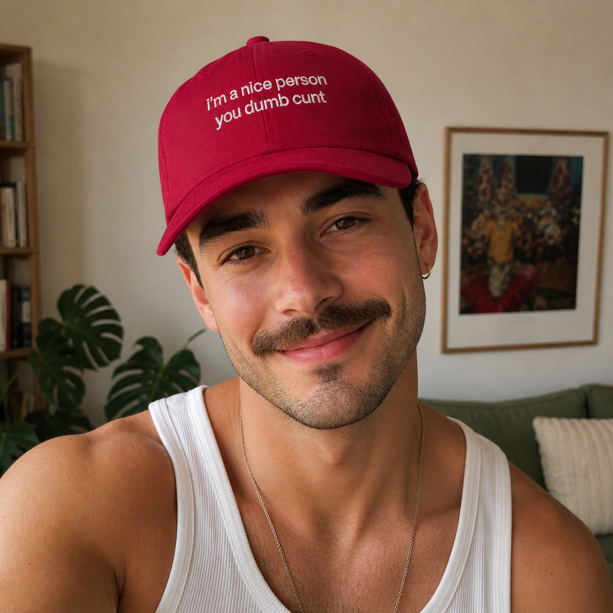 I'm A Nice Person You Dumb C*nt Embroidered Hat, Gay Funny Hat, Camp Sarcastic Dad Hat, Bitchy Queen Gift, Drag Humor, Gay Bestie Gift